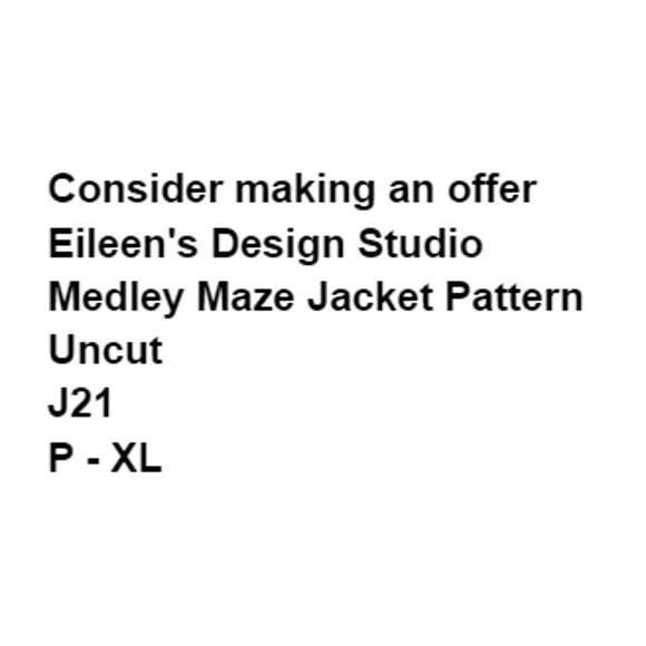 Eileens Design Studio J21 Medley Maze Jacket Pattern P-XL Sewing Craft Patchwork - Picture 3 of 6